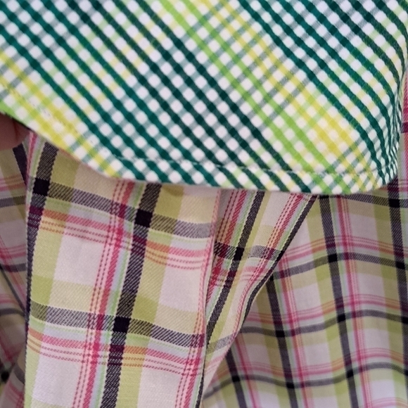 Thomas Dean Men's XL Flip Cuff Long Sleeve Shirt Gingham Plaid Cotton Dressy - Picture 6 of 12